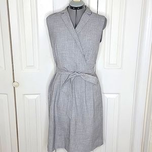 Ann Taylor Belt Wrap Dress Size 10 Light Gray
